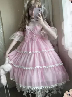 Robe Sweet Lolita Robe Lolita Sweet Jumper sans manches en polyester