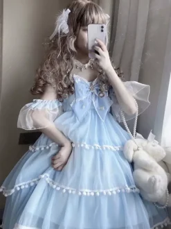 Robe Sweet Lolita Robe Lolita Sweet Jumper sans manches en polyester
