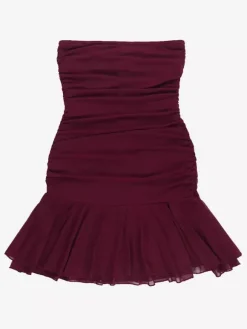 Robe tube mini pour femme - Robe moulante fendue à ourlet en résille froncée - Tenue de soirée estivale 2026