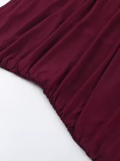Robe tube mini pour femme - Robe moulante fendue à ourlet en résille froncée - Tenue de soirée estivale 2026