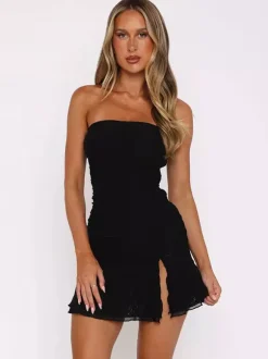 Robe tube mini pour femme - Robe moulante fendue à ourlet en résille froncée - Tenue de soirée estivale 2026