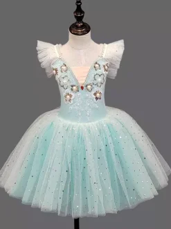 Robe tutu de ballet pour filles jupe de danse princesse en tulle moelleux costume de cygne pour récital et cours de ballet