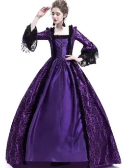Robe Victorienne médiévale victorienne Robe Rococo Robe Marie Antoinette Opéra Costume Rétro Déguisements Halloween Bourgogne