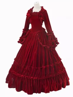Robe victorienne en polyester pour femme vêtements vintage pour femme