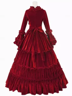 Robe victorienne en polyester pour femme vêtements vintage pour femme