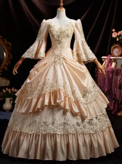 Robe Victorienne  Robe Victorienne Femmes Rétro À Volants Fleur Demi Manches Robe Marie-antoinette Époque Victorienne Vêtements Vintage Robe Halloween
