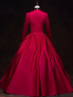 Robe victorienne rouge rétro Costume Femmes Baroque Mascarade robes de bal Royal Vintage Costume Déguisements Halloween Bourgogne