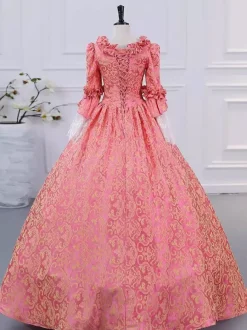 Robe Victorienne Rétro Champagne Robe Robe Marie Antoinette Femme Vêtements Vintage De Style Européen