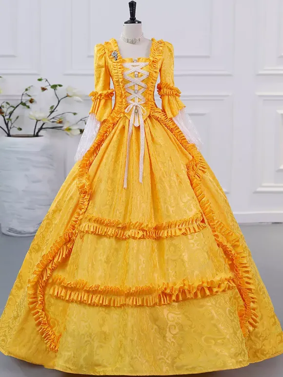 Robe Victorienne Rétro Champagne Robe Robe Marie Antoinette Femme Vêtements Vintage De Style Européen