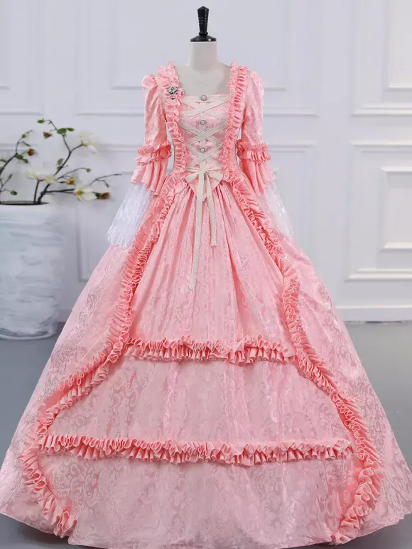 Robe Victorienne Rétro Champagne Robe Robe Marie Antoinette Femme Vêtements Vintage De Style Européen