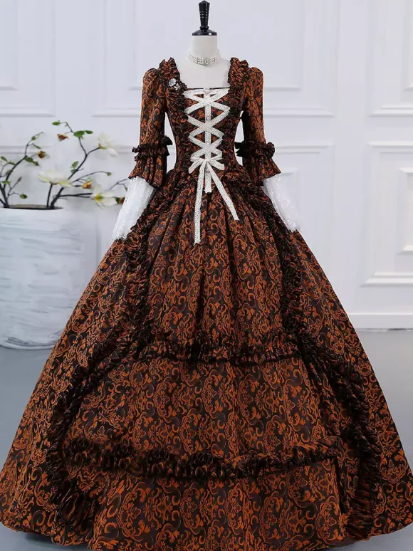 Robe Victorienne Rétro Champagne Robe Robe Marie Antoinette Femme Vêtements Vintage De Style Européen