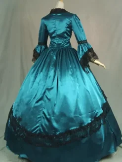 Robe Victorienne rétro femmes volants Opéra robe de soie robe de bal de mascarade victorienne Déguisements Halloween