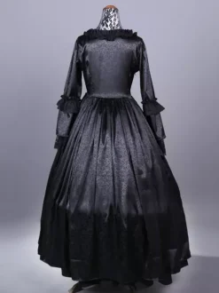 Robe Victorienne rétro noirs Robe en polyester à plusieurs niveaux Ensemble de  Robe Victorienne rétro Robe Marie Antoinette pour femmes Vêtements vintage