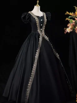 Robe Victorienne rétro robe Opéra femme bleu royal Euro-Style Marie-Antoinette Costume vêtements vintage Bourgogne