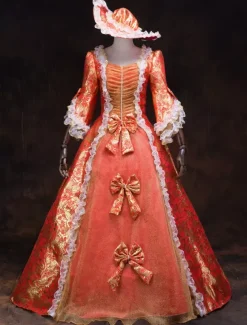 Robe Victorienne Style Marie-Antoinette à Volants Robe de Bal Rococo Élégante