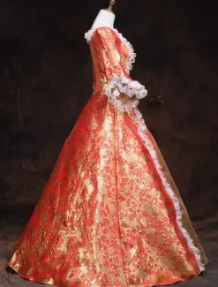 Robe Victorienne Style Marie-Antoinette à Volants Robe de Bal Rococo Élégante