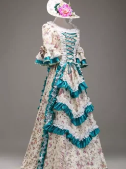 Robe vintage costume Opéra Rococo Cour robe Costume synthétique Halloween