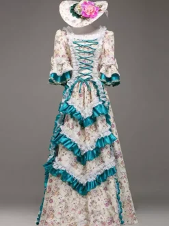 Robe vintage costume Opéra Rococo Cour robe Costume synthétique Halloween