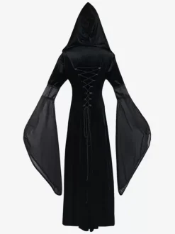 Robe Vintage Longue À Capuche Déguisement Costume Rétro Médiéval Bourgogne
