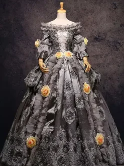 Robe Vintage Médiévale Costume rétro gris synthétique Halloween Opéra