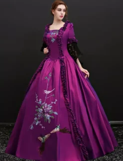 Robe Vintage médiévale victorienne Rococo Marie Antoinette Opéra Costume Rétro Déguisements Halloween