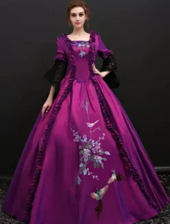 Robe Vintage médiévale victorienne Rococo Marie Antoinette Opéra Costume Rétro Déguisements Halloween
