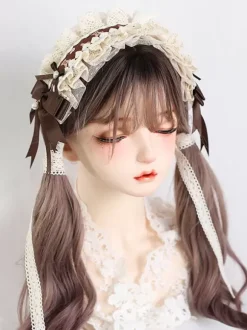 ROCOCO Style Lolita Accessoires Vert Volants Dentelle Couvre-chef Polyester Divers