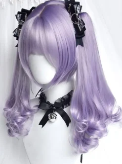 ROCOCO Style Lolita Perruques Violet Longue Fibre Résistant À La Chaleur Accessoires Lolita