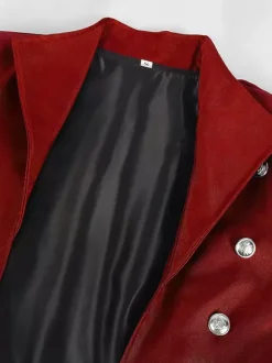 Rouge Vintage haut rétro manches longues Polyester Polyester fibre pardessus rétro Costumes pour homme Bourgogne