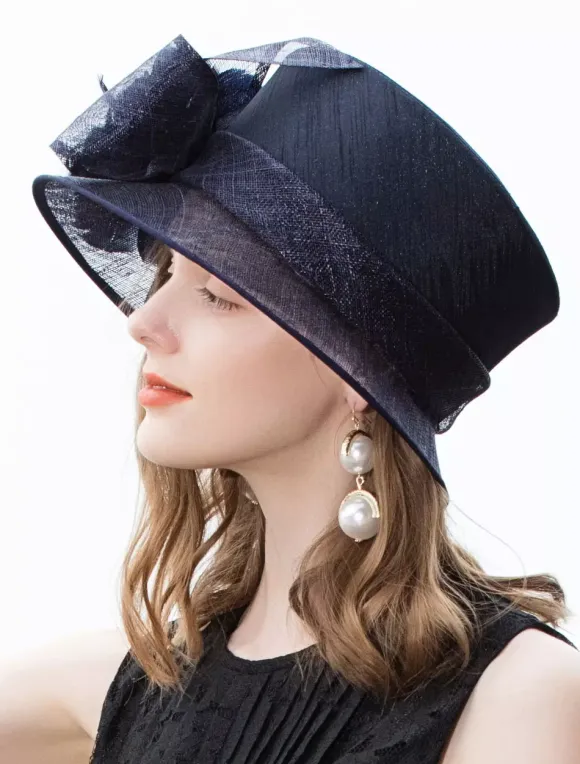 Royal Vintage Hat Brown Femmes Fleurs Headpieces Retro Top Hat Déguisements Halloween