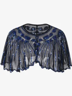Rétro Femmes Cap Paillette Années 1920 Great Gatsby Flapper Châle Wrap Déguisements Halloween