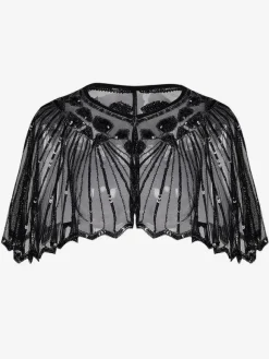 Rétro Femmes Cap Paillette Années 1920 Great Gatsby Flapper Châle Wrap Déguisements Halloween