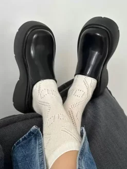 Sabots marron pour femmes mules à plateforme et bout rond