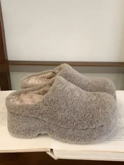 Sabots pour femmes bout rond sans bride mules d'hiver