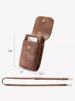Sac à bandoulière réglable en similicuir pour téléphone portable pour femme 2026