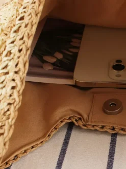 Sac à bandoulière tissé en corde de papier de grande capacité pour les vacances pour femmes 2026
