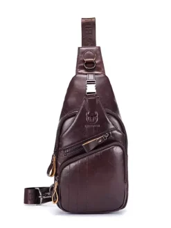 Sac à dos une pièce en cuir marron foncé pour homme