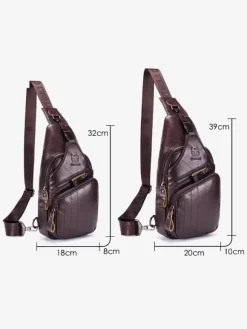 Sac à dos une pièce en cuir marron foncé pour homme