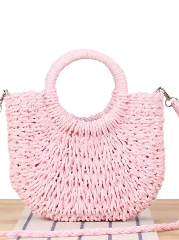 Sac à main tissé en corde de papier Sac à bandoulière pour vacances à la plage pour femmes 2026