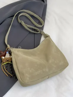 Sac cabas bandoulière grande capacité en similicuir délavé vintage style hobo idéal pour un usage quotidien.
