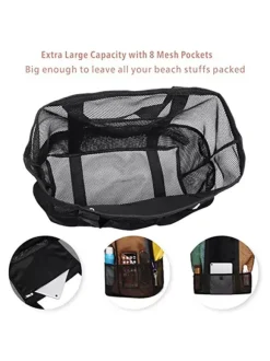 Sac de plage en maille grande capacité sac de voyage multifonctionnel sac de rangement à bandoulière portable 2026