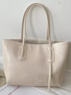 Sac fourre-tout à motif crocodile en similicuir grande capacité pour femme 2026