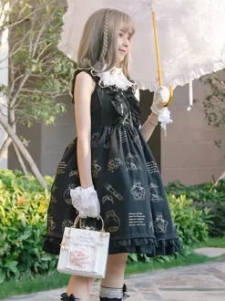 Sac gothique Lolita avec chaînes roses et perles appliquées sac à main en cuir PU accessoires Lolita