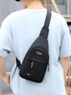 Sac pour hommes Sac de messager en nylon gris