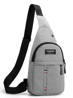 Sac pour hommes Sac de messager en nylon gris