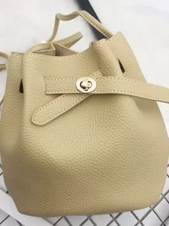 Sac seau en similicuir avec cordon de serrage pour femme 2026