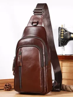 Sac Bandoulière Accessoires De Sport Marron Foncé Sac D'affaire Hommes
