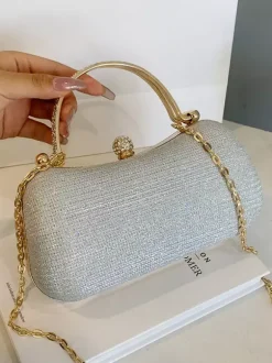 Sac à bandoulière avec serrure en strass sac à main de fête exquis avec chaîne pour femmes 2026