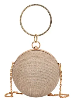 Sac à bandoulière à billes avec chaîne Sac à main de soirée brillant pour femme 2026