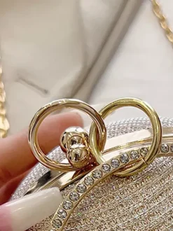 Sac à bandoulière à billes avec chaîne Sac à main de soirée brillant pour femme 2026